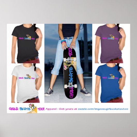 女子スケートも！アパレルポスター ポスター (正面)