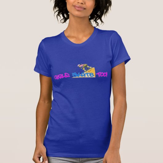 女子スケートも！ – スケートボードTシャツ Tシャツ (正面)