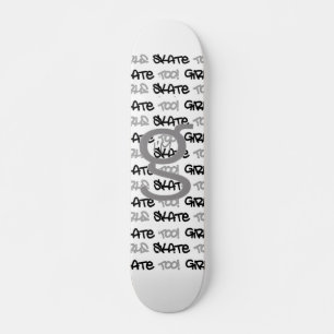 女子スケートも! – ホワイトスケートボード – (blk & gray) スケートボード