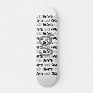 女子スケートも! – ホワイトスケートボード – (blk & gray) スケートボード