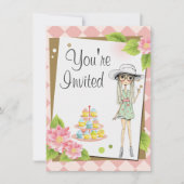 女子スタイリッシュ10代のバースデーパーティ招待状 招待状 (正面)