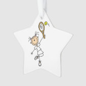 女子スティックフィギュアテニス選手 オーナメント (正面)