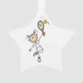 女子スティックフィギュアテニス選手 オーナメント (正面)