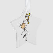 女子スティックフィギュアテニス選手 オーナメント (正面)