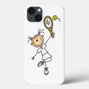 女子スティックフィギュアテニス選手 iPhone 13ケース