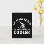女子スノーボーダーウィンタースポーツ用スノーボードギフト カード (黄色い花)