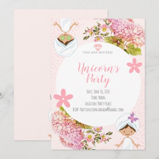 女子スパパーティーの招待状 招待状 (正面/裏面)