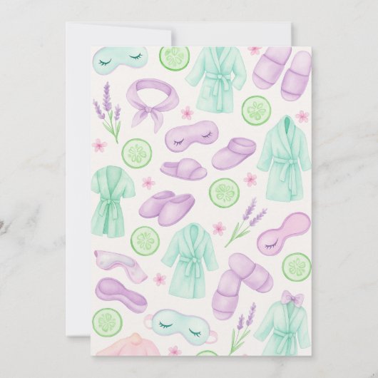 女子スパ誕生日、スパパーティー誕生日招待状 招待状 (裏面)