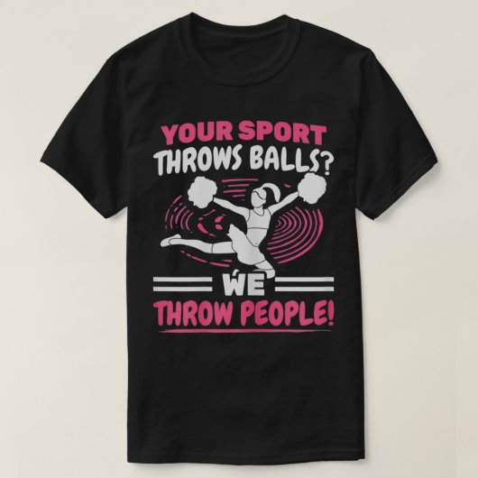 女子スポーツがボールを投げる人チアリーダーCh Tシャツ (デザイン正面)