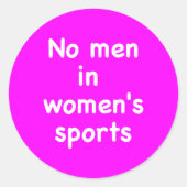 女子スポーツに男性はいらない ラウンドシール (正面)