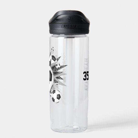 女子スポーツアクセサリーサッカーボールとスター ウォーターボトル (背面)