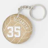 女子スポーツカスタム金ゴールドバレーボール キーホルダー (裏面)