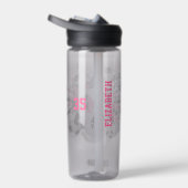 女子スポーツギアサッカーボールピンク黒スター ウォーターボトル (右面)