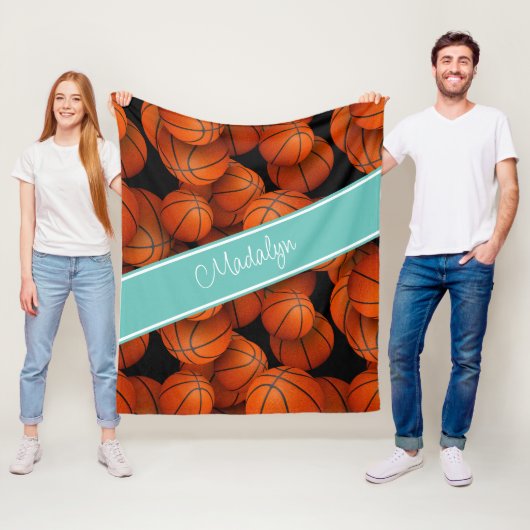 女子スポーツギフトカスタムアスリート名バスケットボール フリースブランケット (インサイチュ)
