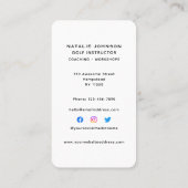 女子スポーツコーチゴルフインストラクターソーシャルメディア 名刺 (裏面)