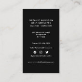 女子スポーツコーチソーシャルメディアゴルフインストラクター 名刺 (裏面)