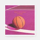 女子スポーツモダンキッズピンクコートバスケットボール スタンダードランチョンナプキン (正面)