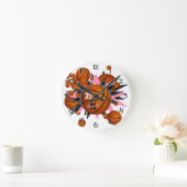 女子スポーツルームのデッキのバスケットボールのスター ラウンド壁時計 (ホーム)