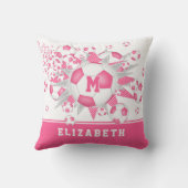 女子スポーツルームサッカーボールがピンク色に輝く クッション (裏面)