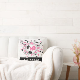 女子スポーツルームサッカーボールがピンク色の黒を出す クッション