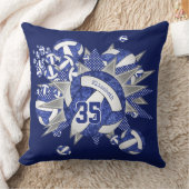 女子スポーツルームブルーホワイトバレーボールのスター クッション (ブランケット)