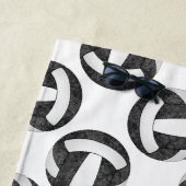 女子スポーツ白黒バレーボールチームカラー ビーチタオル (インサイチュ)