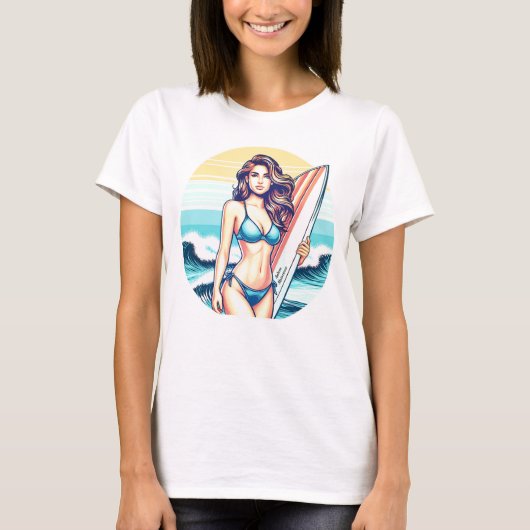 女子スポーツ & サーフィン Tシャツ (正面)