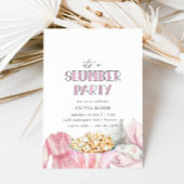 女子スランバーピンクパジャマ誕生日パーティー 招待状