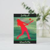 女子ソフトボールがグリーンで打者 ポストカード (スタンド正面)