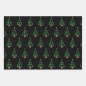 女子ソフトボールのクリスマスツリー ラッピングペーパーシート (正面)