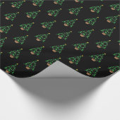 女子ソフトボールのクリスマスツリー ラッピングペーパー (角)