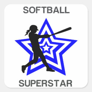 女子ソフトボールのスーパースター スクエアシール