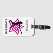 女子ソフトボールのスーパースター ラゲッジタグ (正面横)