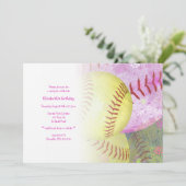 女子ソフトボールをテーマにしたパーティの招待状 招待状 (スタンド正面)