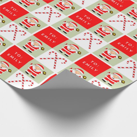 女子ソフトボールクリスマスホリデーギフト ラッピングペーパー (角)