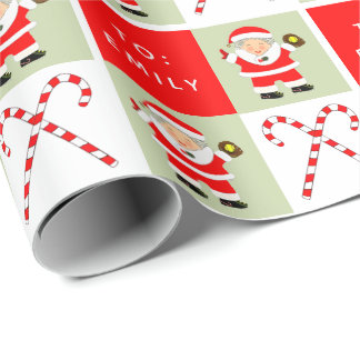 女子ソフトボールクリスマスホリデーギフト ラッピングペーパー