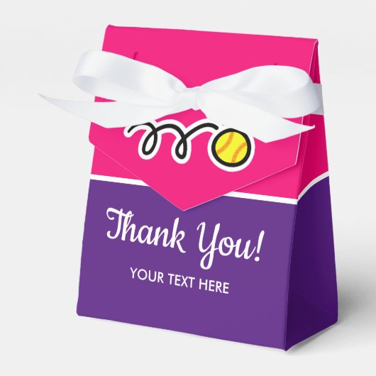 女子ソフトボールスポーツカスタム誕生日感謝していユー フェイバーボックス (正面サイド)