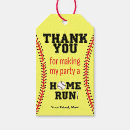 女子ソフトボール誕生日パーティー ギフトタグ