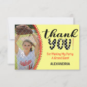 女子ソフトボール誕生日パーティー サンキューカード (正面)