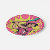 女子ソフトボール誕生日パーティー ペーパープレート (アングル)