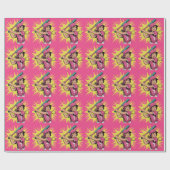 女子ソフトボール誕生日パーティー ラッピングペーパー (フラット)