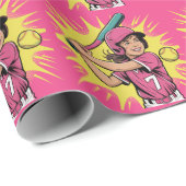 女子ソフトボール誕生日パーティー ラッピングペーパー (ロールコーナー)