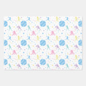 女子ソフトボール選手がスター ラッピングペーパーシート (正面3)