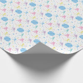 女子ソフトボール選手がスター ラッピングペーパー (角)