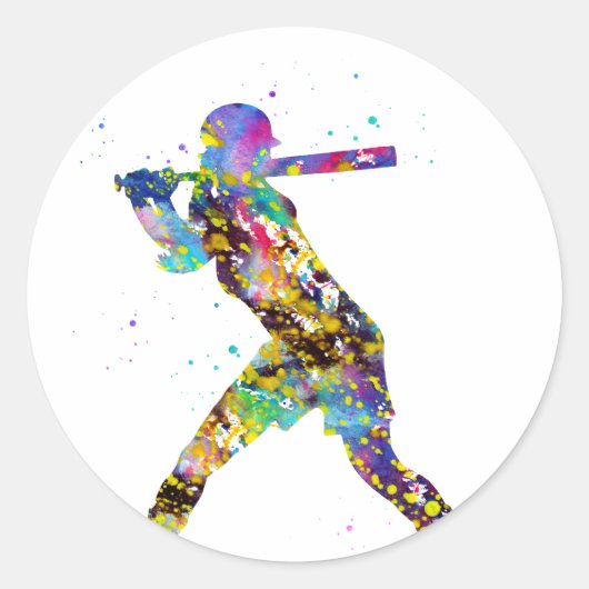 女子ソフトボール選手 ラウンドシール (正面)