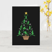 女子ソフトボール クリスマスツリー カード (黄色い花)