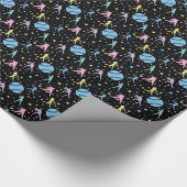 女子ソフトボール – 星のある女子プレーヤー ラッピングペーパー (角)