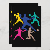 女子ダッジボール選手ガガボールダ男性へッジボール 招待状 (正面/裏面)