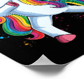 女子ダビングソフトボールユニコーンアパレルスポーツ ポスター (角)