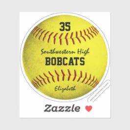 女子ダーティイエローソフトボカスタムールチーム名 シール